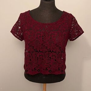Women's Abercrombie & Fitch Floral Lace Crop Top